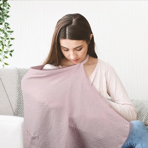 Özelleştirilmiş tasarım çoklu kullanım emzirme için ayarlanabilir iki katmanlı gazlı bez muslin emzirme örtüsü - Product Image 1