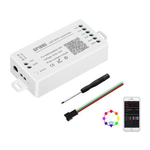 WS2812B WS2811 WS2801 СВЕТОДИОДНЫЙ Wi-Fi контроллер iOS Android приложение Беспроводное управление DC 5 В ~ 24 В SP108E цифровое адресуемое RGB пиксели полосы