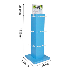 Benutzer definierte 4-seitige rotierende Haken Display Regal Einzelhandel Hund Leine Papier Display Racks Pet Toy Wellpappe Display Stand - Product Image 5
