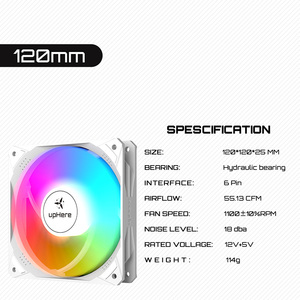 UpHere 120mm 6PIN RGB High Performance PC Cooling Cooler Fans <strong>Computer</strong> PC Case Fan RF Remote <strong>Control</strong> - Product Image 6