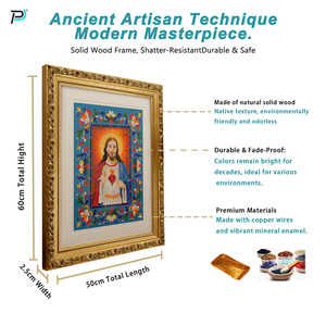 Tùy Chỉnh Sang Trọng Hiện Đại Đóng Khung Sơn Tường Nghệ Thuật Chúa Giêsu Chân Dung Acp Sơn Tường Trang Trí Treo - Product Image 4