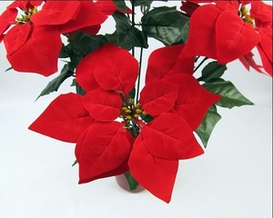 Taklit Bonsai 1 buket Poinsettia vecize dekoratif yapay noel çiçekler Pot bitkiler ev dekor (saksı)