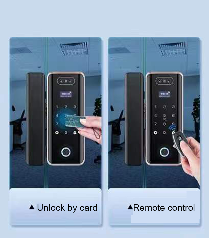 Competitive Price G5S 3D Face Recognition Glass Door Lock Biometric Passcode Fingerprint Smart Glass Door Lock