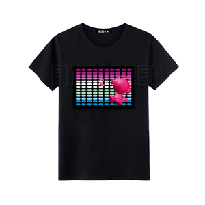 Kunden spezifisches Design führte blinkendes T-Shirt für Wahl Animation Sound aktiviert LED leuchten T-Shirt