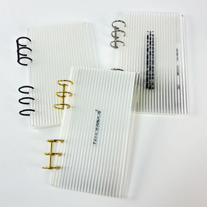 Fashion Trendy Vertical <strong>Stripes</strong> Loose Leaf Agenda Organizer Refillable Dashboard Clear Acrylic Binders Fluted Acrylic Binder - Product Image 6
