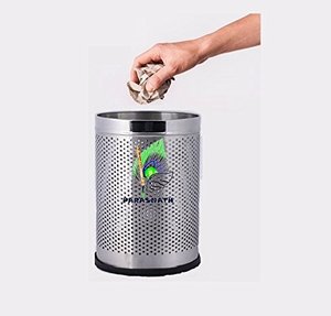 PARASNATH paslanmaz çelik delikli açık çöp kovası/paslanmaz çelik çöp tenekesi/-18 litre (10 "x 14") - Product Image 1