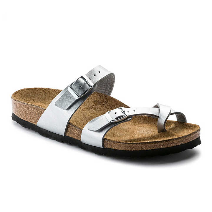 Zapatos de verano elegantes de moda para hombres y mujeres, zapatillas de punta cómoda de gran tamaño, Sandalias planas plateadas, blancas y negras