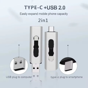 推拉设计2合1 OTG u盘8gb 128gb 64gb Pendrive 32gb 16GB记忆棒Pendrive Usb 2.0钥匙，带usb-c型 - Product Image 6