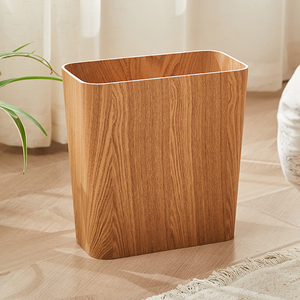 Çöp konteyneri japon hafif lüks sandviç ahşap çöp tenekesi çöp torbaları ofis - Product Image 5