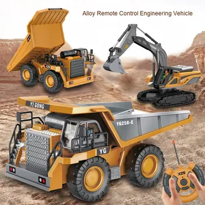 2.4G elektrikli uzaktan kumanda alaşım iş makinesi ekskavatör buldozer sürüklenen özelliği RC araba modeli oyuncak Boys için - Product Image 3