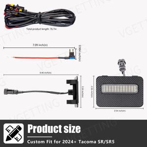ไฟวิ่งเวลากลางวันสำหรับรถ Toyota Tacoma SR5 2024ไฟ LED DRL รถตาข่ายความหนาแน่นสูงลูกปัด LED สไตล์ OEM ตกแต่ง - Product Image 5