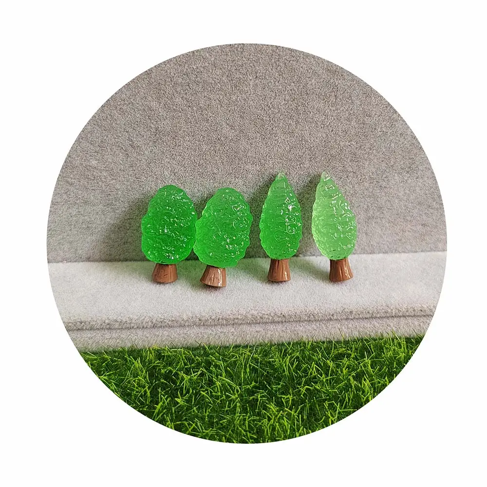 Resina albero luminoso ornamento di natale piante Micro paesaggio figura incandescente statua in miniatura accessori da giardino