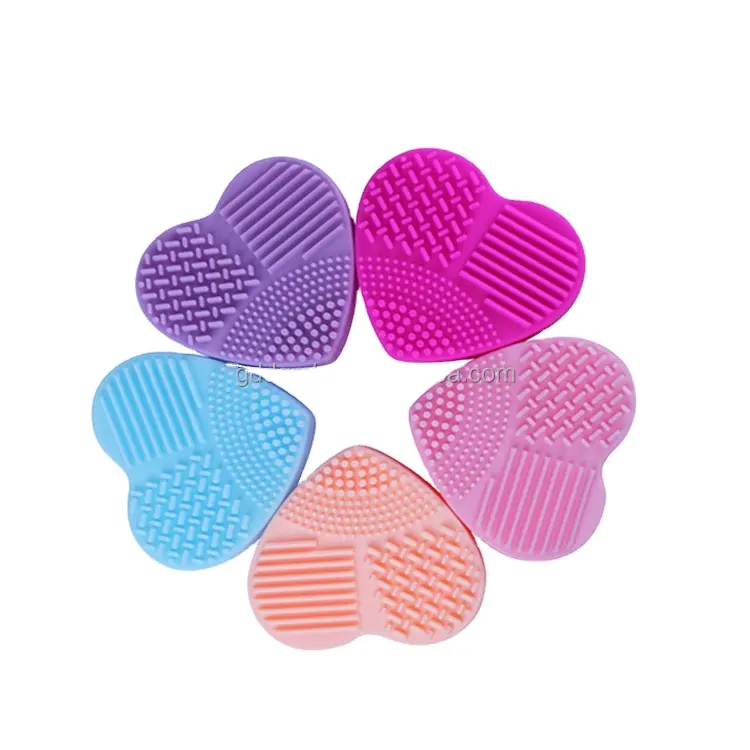 تخصيص متعددة الألوان فرشاة أدوات تنظيف القلب على شكل فرشاة مكياج من السيليكون نظافة
