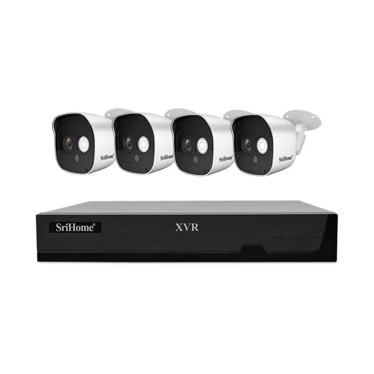 2023 SriHome Hot Sale cctv Camera 1080P HD 4CH Security Camera System cctv Camera System Surveillance System XVR