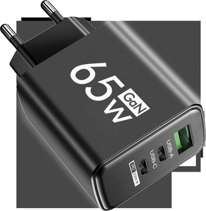 Mat kare 1U + 2PD çok portlu elektrik şarj cihazı EU ab/abd standart 65W çıkış gücü - Product Image 6