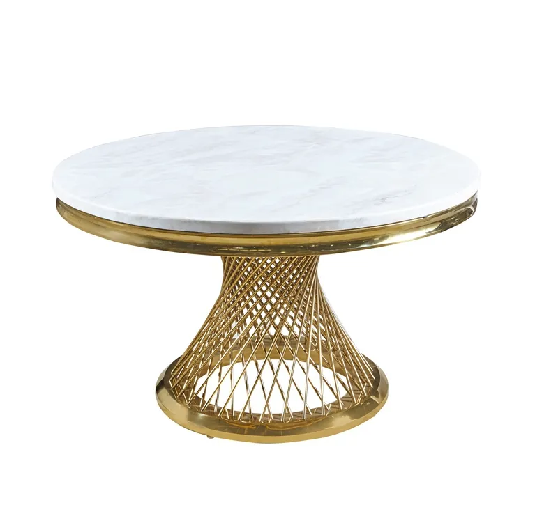 Prodotto di vendita caldo del metallo di base tavolo da pranzo da caffè tavola rotonda tavolo da pranzo in marmo