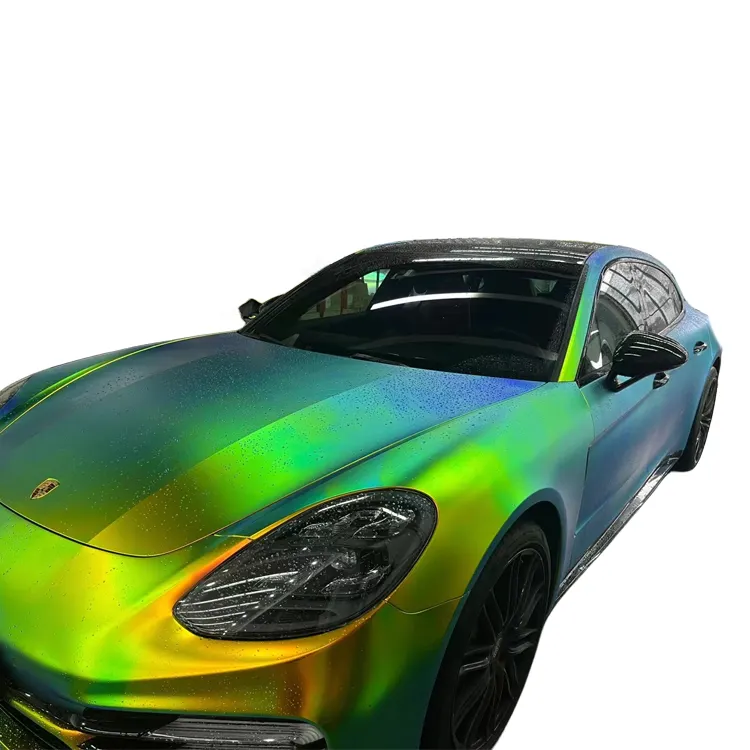 Adesivos para carro em PVC arco-íris cromado cor verde vinil para mudança de cor 1.52*18m ou personalizado