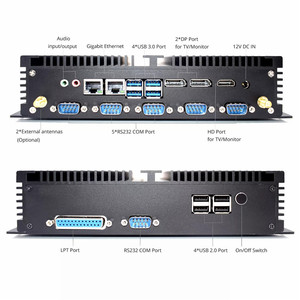 HYSTOUPC Mini PC Factory Fanless Industrial Mini PC Barebone <strong>DDR4</strong> Industrial Control Minipc Small <strong>Desktop</strong> <strong>Computer</strong> US AU Plugs - Product Image 2