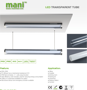 MANI Giá Tốt Đậu Xe Nhà Để Xe Và Siêu Thị Sử Dụng Linkable <span class=keywords><strong>LED</strong></span> <span class=keywords><strong>Triproof</strong></span> Tuyến Tính Ánh Sáng <span class=keywords><strong>LED</strong></span> Trong Suốt Ống - Product Image 5