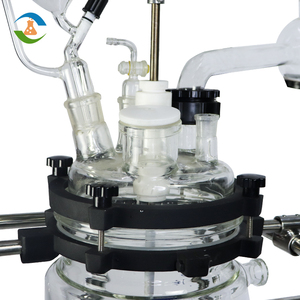 Reator químico revestido, 10l 20l 50l 100l 150l laboratório reator de vidro duplo camada jaqueta com placa de filtro - Product Image 4