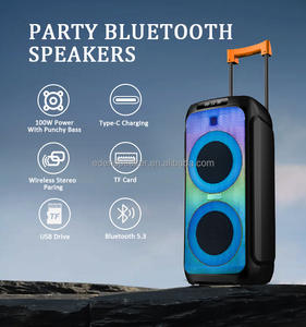 EDEN Dual 10 polegadas bluetooths sem fio Multimídia TV Subwoofer Caixa de som de áudio portátil para festa sistema de home theater alto-falante carrinho