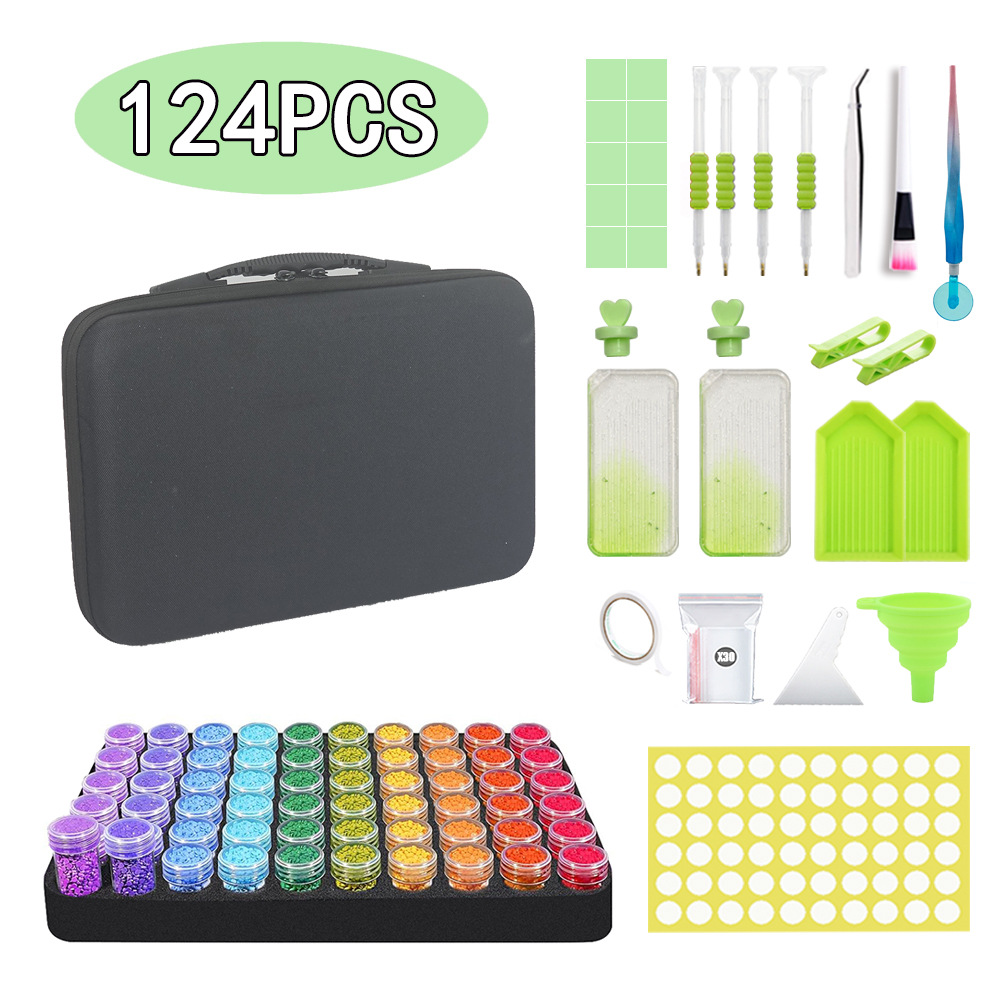 Gradient Green 124 PCS Black Zipper