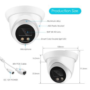 ICsee 8MP 5MP 4MP Dome Poe IP <strong>Camera</strong> Two Way Audio 2.8 3.6mm Night Vision 5mp Dome Poe <strong>Security</strong> CCTV <strong>Camera</strong> Built in Speaker - Product Image 6