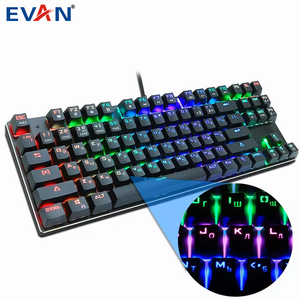Teclado mecánico para ordenador portátil, 87 teclas, resistente al agua, RGB, con función multimedia