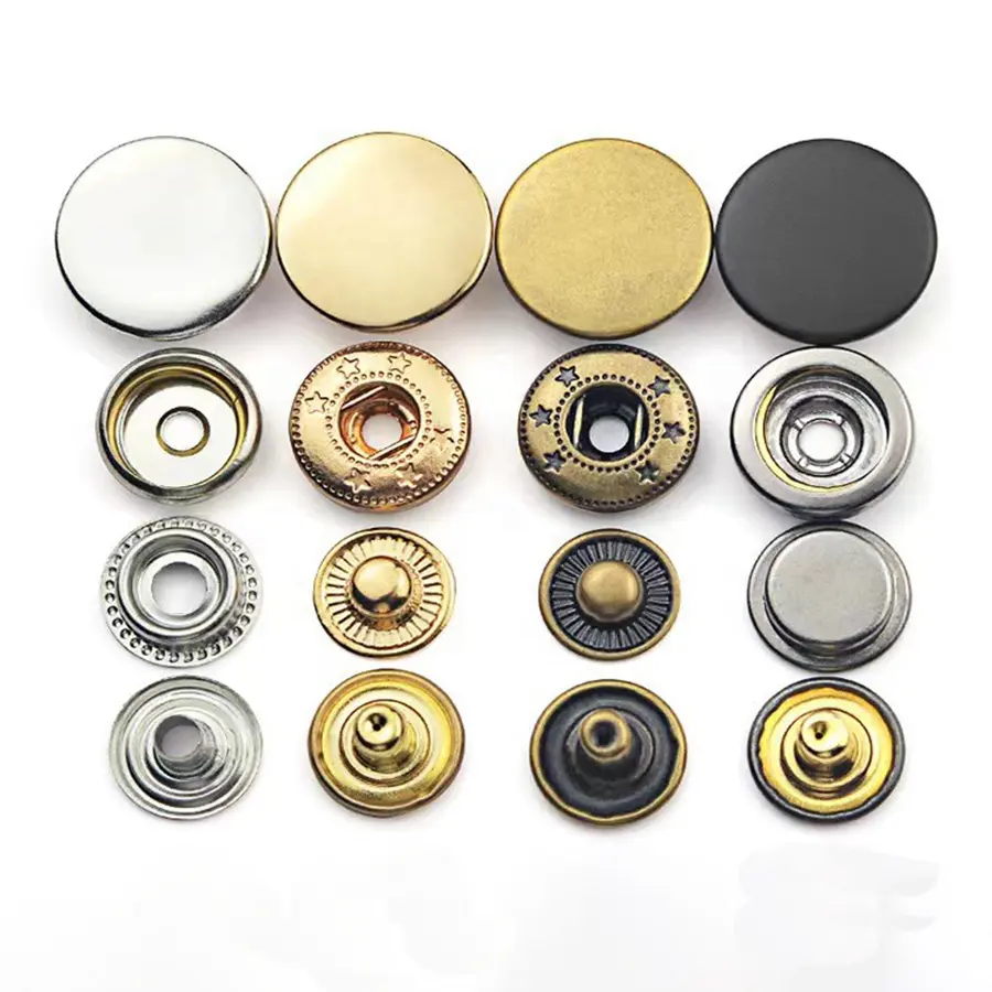 Meilleur prix rond vêtements bricolage vêtements boutons-pression en métal en alliage de zinc boutons de placage personnalisés bouton pression avec sangle