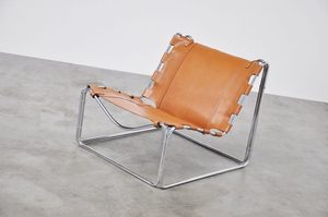 Modern Pascal Mourgue Fabio şezlong lüks metal çerçeve eyer deri oturma odası mobilya için - Product Image 3