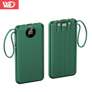 Dahili 4 kablo ile 2025 son ince taşınabilir şarj güç banka 10000mAh PowerBanks 20000 MAh harici pil kordon ile - Product Image 1