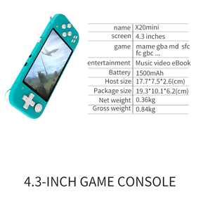 X20 <strong>Mini</strong> 4.3 Inch Hd Display Handheld Game Console Built-in <strong>Mini</strong> Handheld Classic 1000 Games 8gb Handheld Game Player