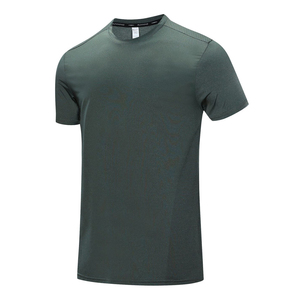 カスタム印刷クイックドライフィットクルーネックTシャツ男性用メッシュアスレチックランニングジムフィットネスワークアウト半袖