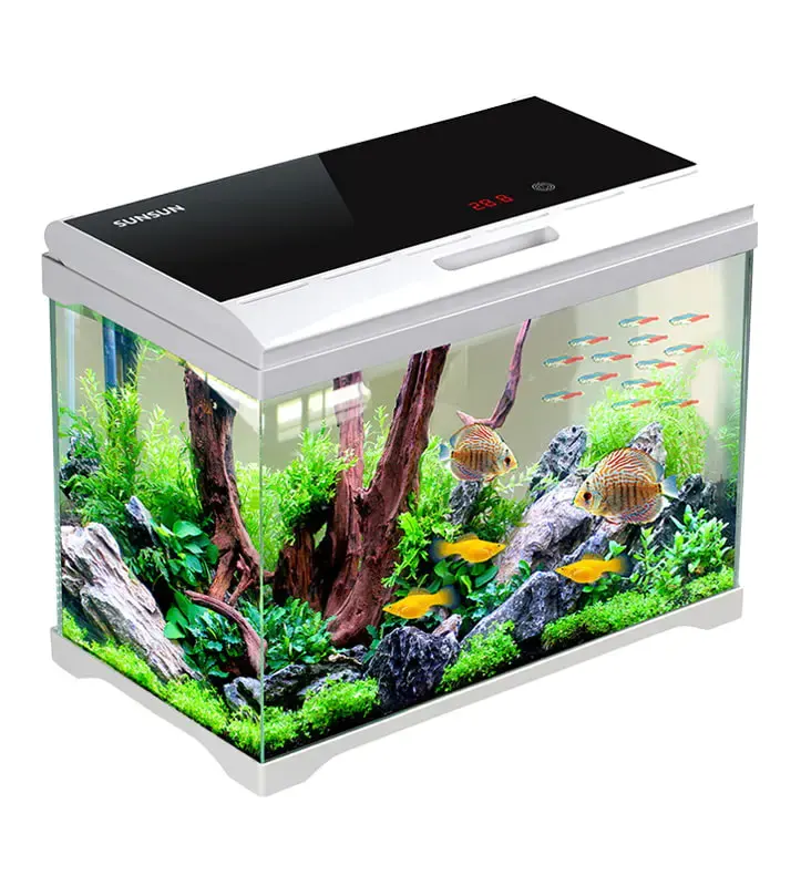 Sunsun AT série Personalizado Novo Design Aquários Transparente Desktop Office Tea Table Decoração Caixa de Alimentação Fish Tank