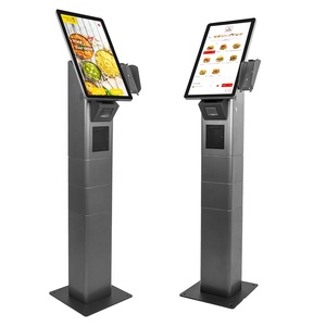 Moda Design 21,5 Polegadas Restaurante Fast Food Ordem Self Service Impressão Quiosque POS Touch Screen Pagamento com Impressora <span class=keywords><strong>Scanner</strong></span>