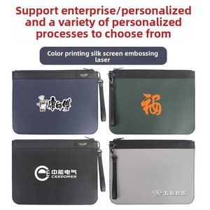 Tùy Chỉnh Công Suất Lớn A4 Dây Kéo Da Không Thấm Nước Tập Tin Túi Văn Phòng Kinh Doanh Trường Tài Liệu Lưu Trữ Dữ Liệu Thư Mục - Product Image 3