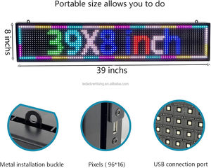 Прокручивающийся светодиодный знак, программируемый USB, Wi-Fi, уличный цифровой дисплей, светодиодная доска объявлений для бизнес-экрана - Product Image 6