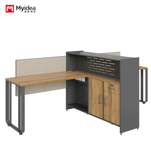 Single Employee <strong>Desk</strong> with Cabinet Storage, Industrial Style Office <strong>Desk</strong>, <strong>Simple</strong> and Modern <strong>Computer</strong> <strong>Desk</strong> - Product Image 2