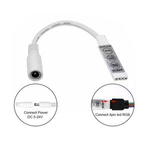 Мини-контроллер светодиодных лент с 3 клавишами DC12V RGB светодиодный контроллер для 4 контактов 5050Led полосы света Регулируемый цвет/режимы/скорости/яркость - Product Image 5