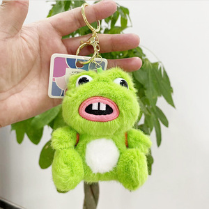 Sáng Tạo Mặt dây chuyền sang trọng ba lô với màu xanh lá cây ếch búp bê sinh viên dễ thương xe Keychain rửa gấu cung cấp - Product Image 4