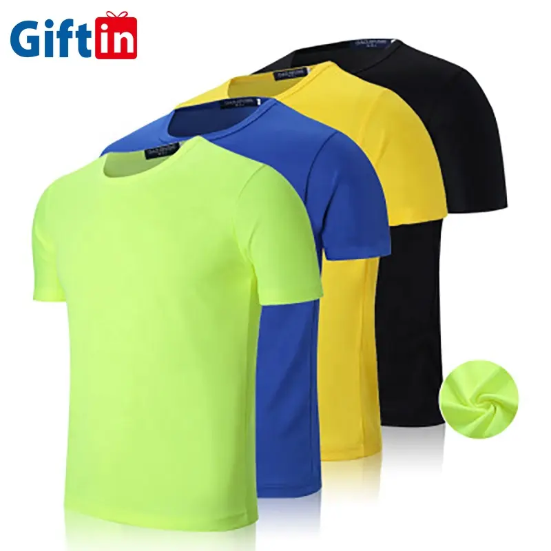 Nuova promozione all'ingrosso abbigliamento da palestra Unisex Blank Dry Fit T Shirt traspirante primavera estate Sport 100% poliestere T Shirt