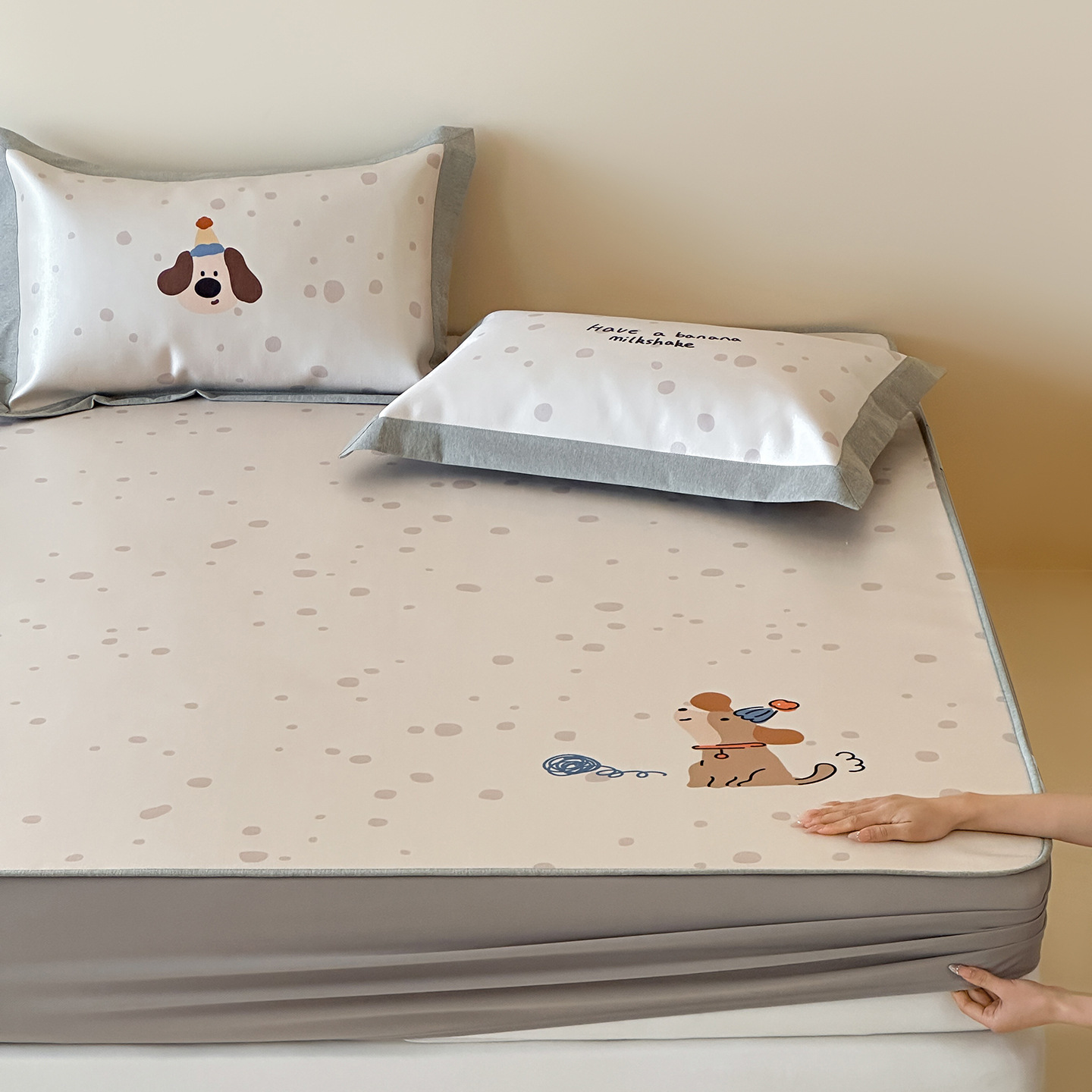 The expectation of a fitted sheet puppy