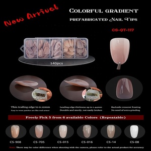 แผ่นติดเล็บปลอมแบบเต็มรูปแบบแผ่นติดเล็บไล่ระดับสีแบบสำเร็จรูป - Product Image 4