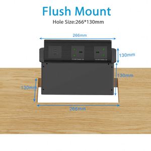 Enchufe emergente de montaje empotrado para oficina, multifunción, escritorio, 65W, toma de corriente USB, toma de corriente emergente neumática - Product Image 3