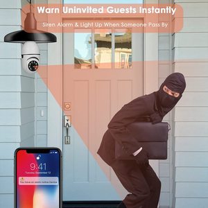 Küçük E27 ampul kamera 1080P güvenlik sistemi ile 2.4GHz WiFi 360 derece panoramik kablosuz ev gözetim kameraları - Product Image 4