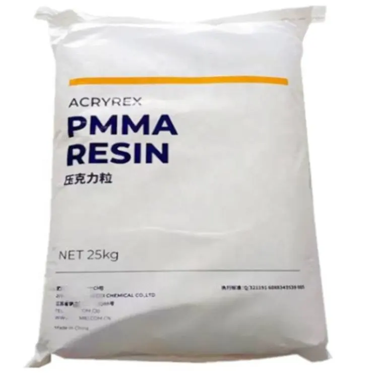 Materias primas transparentes de polimetilmetacrilato PMMA de polímero de alto peso molecular, disponibles.
