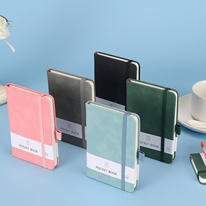 Barato personalizado pequeño PU Tapa dura Bloc de notas de cuero diario cuaderno con banda elástica - Product Image 4
