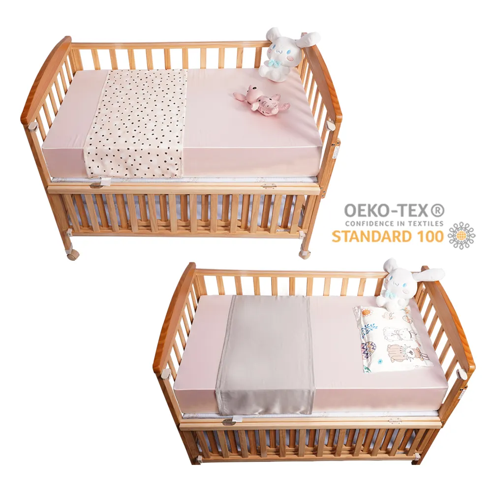 Grosir 100% Mulberry Silk Cot Crib Slip Silk Buaian Sleeve untuk Bayi Titik Botak Sutra Dipasang Lembar Cradle