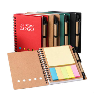 BECOL, venta al por mayor, Bloc de notas de estudiante multicolor, Mini Bloc de notas con logotipo personalizado, cuaderno espiral de papel Kraft ecológico con notas adhesivas