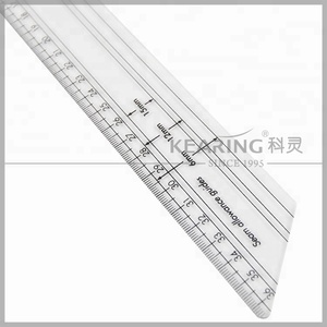 Kearing Acrylic cứng nhắc nhựa tốt nghiệp thiết lập vuông 60cm & 36cm Metric Kích thước đường cong trong suốt cho <span class=keywords><strong>hipline</strong></span> & vòng eo # pm03a - Product Image 2